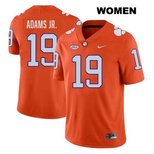 Women's Keith Adams Jr. Orange Clemson Tigers #19 Stitched College Football Jersey 797626-866