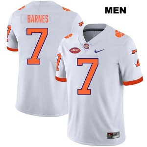 Men's Khalil Barnes White Clemson Tigers #7 Stitched College Football Jersey 629629-623