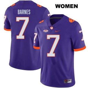 Women's Khalil Barnes Purple Clemson Tigers #7 Stitched College Football Jersey 561425-868