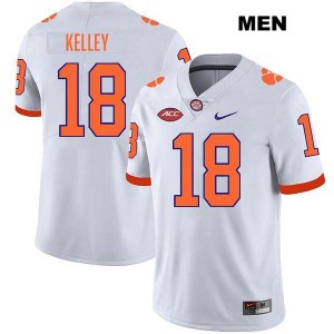 Men's Misun Kelley White Clemson Tigers #18 Stitched College Football Jersey 541822-571