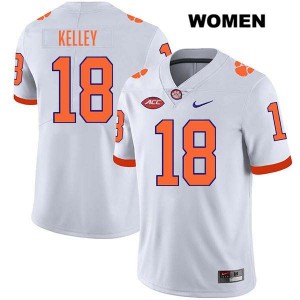 Women's Misun Kelley White Clemson Tigers #18 Stitched College Football Jersey 554859-148