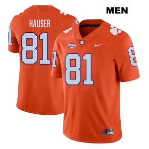 Men's Nolan Hauser Orange Clemson Tigers #81 Stitched College Football Jersey 791922-961