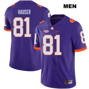 Men's Nolan Hauser Purple Clemson Tigers #81 Stitched College Football Jersey 482984-456