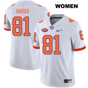 Women's Nolan Hauser White Clemson Tigers #81 Stitched College Football Jersey 613586-605