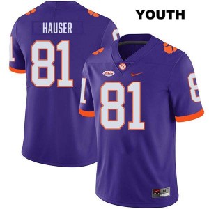 Youth Nolan Hauser Purple Clemson Tigers #81 Stitched College Football Jersey 976321-643