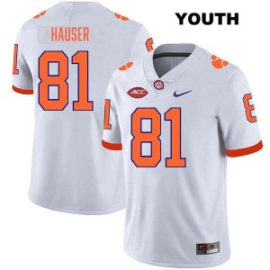 Youth Nolan Hauser White Clemson Tigers #81 Stitched College Football Jersey 475668-784
