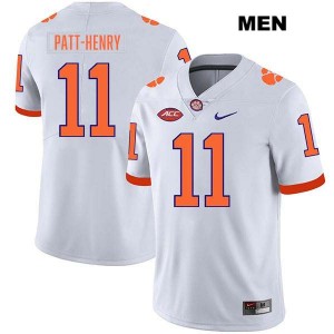 Men's Olsen Patt-Henry White Clemson Tigers #11 Stitched College Football Jersey 429021-338