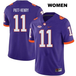 Women's Olsen Patt-Henry Purple Clemson Tigers #11 Stitched College Football Jersey 227937-787