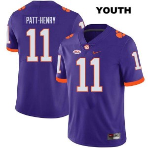 Youth Olsen Patt-Henry Purple Clemson Tigers #11 Stitched College Football Jersey 157439-292