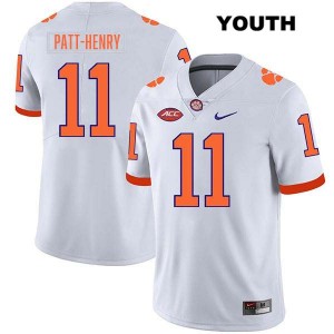 Youth Olsen Patt-Henry White Clemson Tigers #11 Stitched College Football Jersey 962352-517