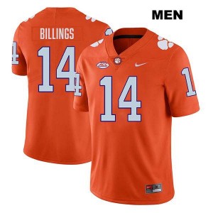 Men's Rob Billings Orange Clemson Tigers #14 Stitched College Football Jersey 183332-292