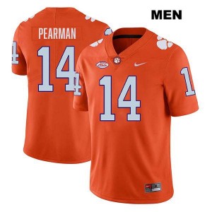 Men's Trent Pearman Orange Clemson Tigers #14 Stitched College Football Jersey 363827-758