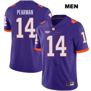 Men's Trent Pearman Purple Clemson Tigers #14 Stitched College Football Jersey 227609-724