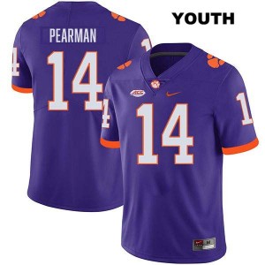 Youth Trent Pearman Purple Clemson Tigers #14 Stitched College Football Jersey 162971-336