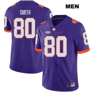 Men's Tristan Smith Purple Clemson Tigers #80 Stitched College Football Jersey 344373-624