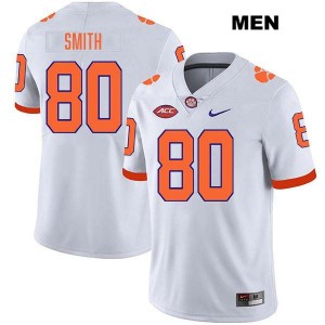 Men's Tristan Smith White Clemson Tigers #80 Stitched College Football Jersey 865826-666