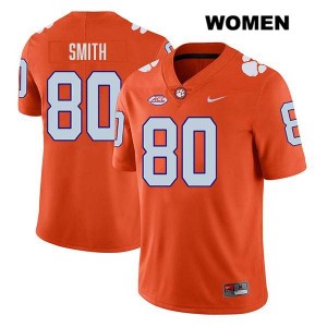 Women's Tristan Smith Orange Clemson Tigers #80 Stitched College Football Jersey 520883-280