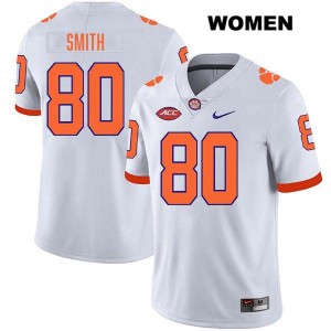 Women's Tristan Smith White Clemson Tigers #80 Stitched College Football Jersey 639575-954