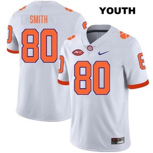 Youth Tristan Smith White Clemson Tigers #80 Stitched College Football Jersey 890254-835