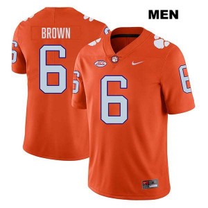 Men's Tyler Brown Orange Clemson Tigers #6 Stitched College Football Jersey 800551-896