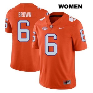 Women's Tyler Brown Orange Clemson Tigers #6 Stitched College Football Jersey 568235-610