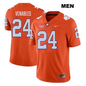 Men's Tyler Venables Orange Clemson Tigers #24 Stitched College Football Jersey 874439-977