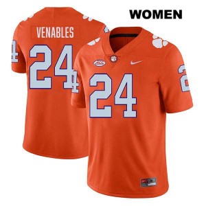 Women's Tyler Venables Orange Clemson Tigers #24 Stitched College Football Jersey 243659-224