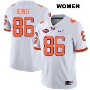 Women's Vic Burley White Clemson Tigers #86 Stitched College Football Jersey 835351-549