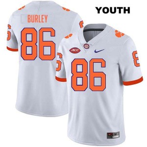 Youth Vic Burley White Clemson Tigers #86 Stitched College Football Jersey 687269-966