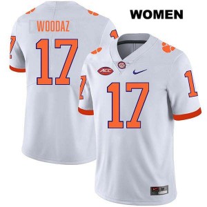 Women's Wade Woodaz White Clemson Tigers #17 Stitched College Football Jersey 120958-156