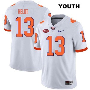 Youth Will Heldt White Clemson Tigers #13 Stitched College Football Jersey 312777-732