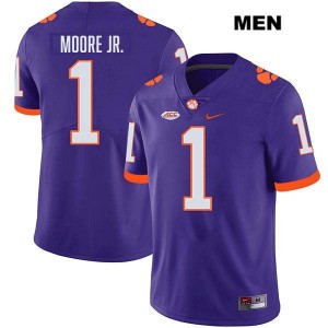 Men's T.J. Moore Purple Clemson Tigers #1 Stitched College Football Jersey 761533-866