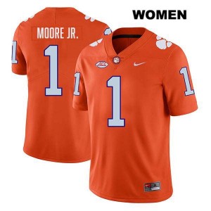 Women's T.J. Moore Orange Clemson Tigers #1 Stitched College Football Jersey 315646-919