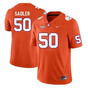 Men's Collin Sadler Orange Clemson Tigers #50 Official College Football Jersey 578680-890