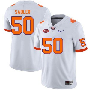 Men's Collin Sadler White Clemson Tigers #50 Stitched College Football Jersey 515424-211