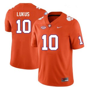Men's Jeadyn Lukus Orange Clemson Tigers #10 Stitched College Football Jersey 818984-230