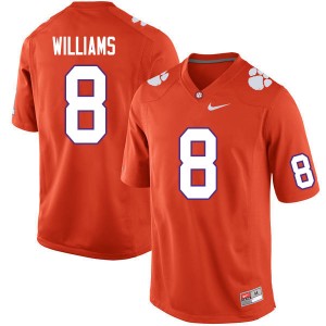 Men's Tre Williams Orange Clemson Tigers #8 2024 College Football Jersey 178453-681