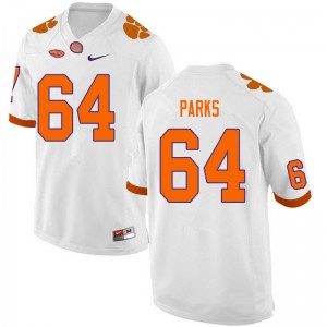 Men's Walker Parks White Clemson Tigers #64 2024-25 College Football Jersey 258743-918