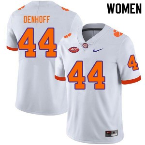 Women's Cade Denhoff White Clemson Tigers #44 Game College Football Jersey 635966-375