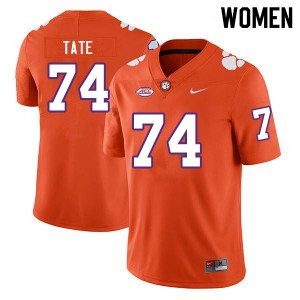 Women's Marcus Tate Orange Clemson Tigers #74 Alumni College Football Jersey 721830-574