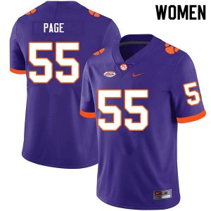 Women's Payton Page Purple Clemson Tigers #55 High School College Football Jersey 939841-677