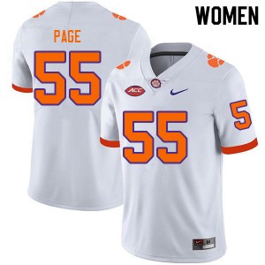 Women's Payton Page White Clemson Tigers #55 Player College Football Jersey 411026-484