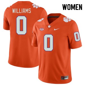 Women's Antonio Williams Orange Clemson Tigers #0 Official College Football Jersey 972051-538