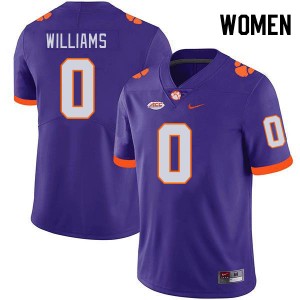 Women's Antonio Williams Purple Clemson Tigers #0 2024-25 College Football Jersey 416072-986