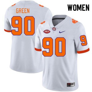Women's Stephiylan Green White Clemson Tigers #90 Alumni College Football Jersey 349440-301