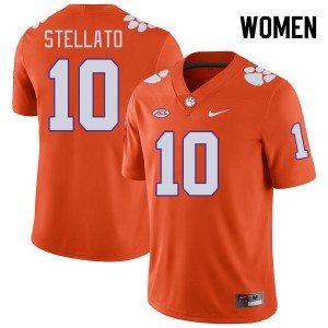 Women's Troy Stellato Orange Clemson Tigers #10 Embroidery College Football Jersey 516580-195