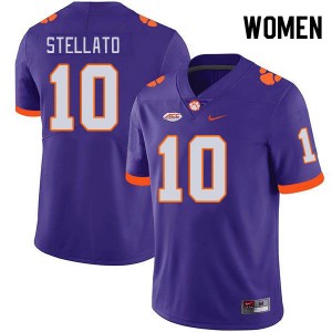 Women's Troy Stellato Purple Clemson Tigers #10 2024 College Football Jersey 791168-871
