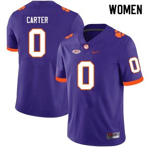 Women's Barrett Carter Purple Clemson Tigers #0 Limited College Football Jersey 384248-308