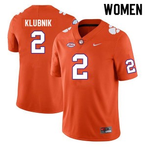 Women's Cade Klubnik Orange Clemson Tigers #2 Game College Football Jersey 549949-449
