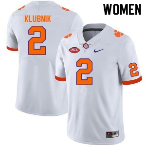 Women's Cade Klubnik White Clemson Tigers #2 NCAA College Football Jersey 990956-848